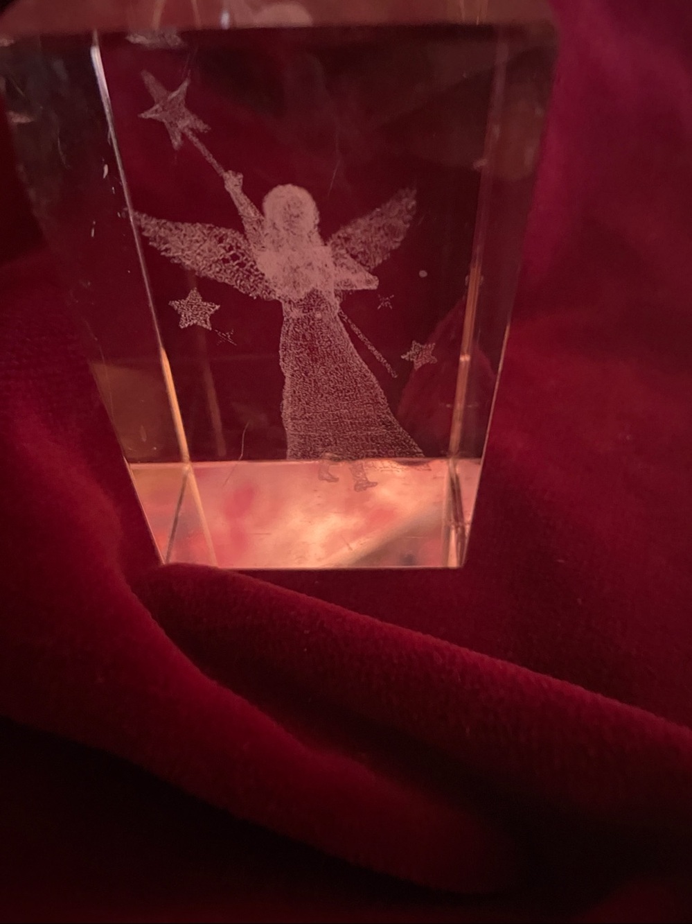 Crystal Fairy Laser-Etched Home Art Block - Clear